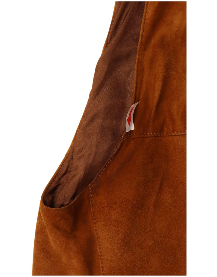 vintage Mens Suede Gilet UK 40 Grand Brun