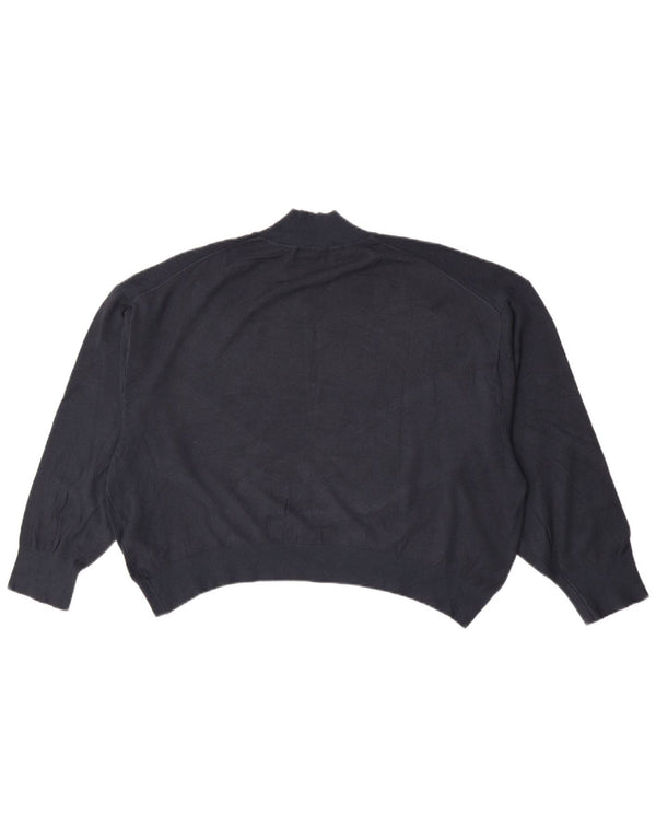 Zara Pull surdimensionné à col roulé pour femme UK 16 Large Bleu marine