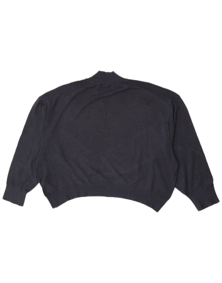Zara Pull surdimensionné à col roulé pour femme UK 16 Large Bleu marine