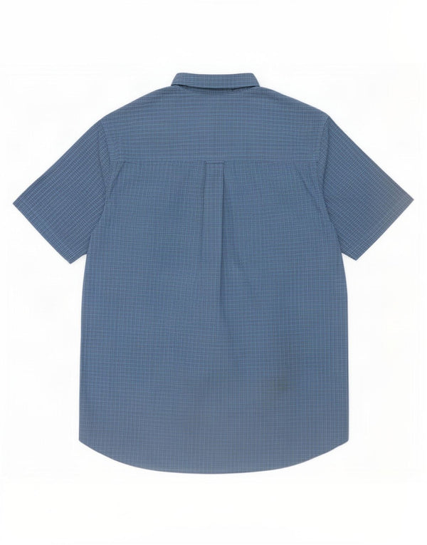 Chaps Chemise à manches courtes pour homme XL en coton vichy bleu