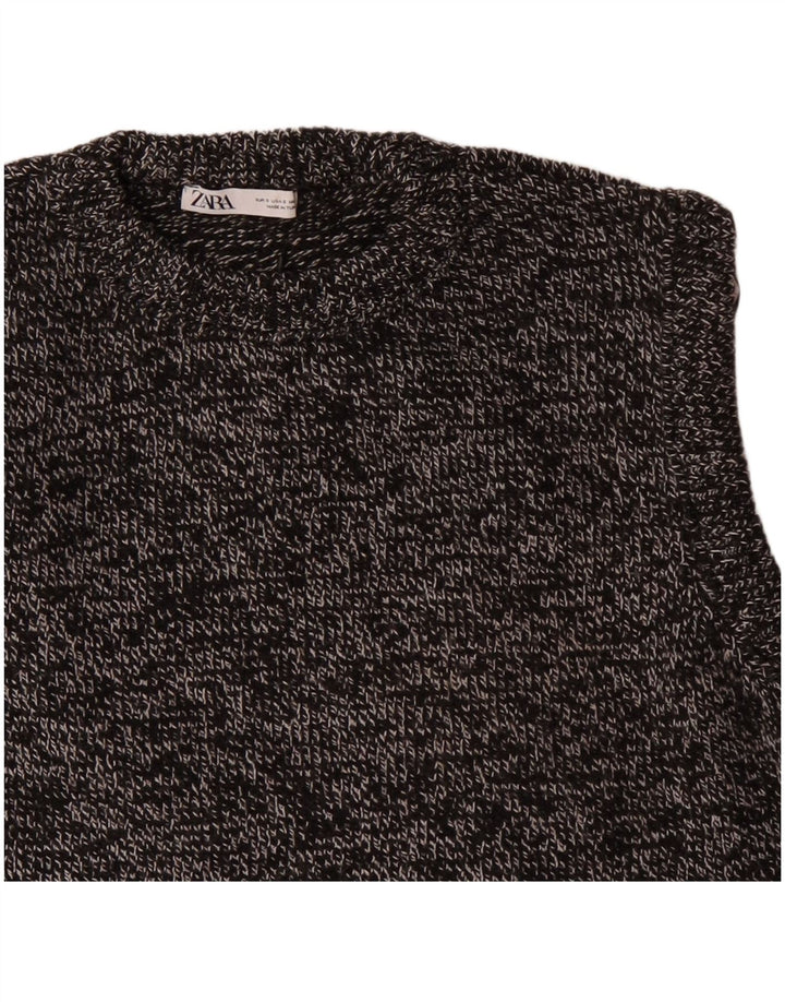 Zara Homme Gilet Débardeur Petit Noir Moucheté Polyacrylique