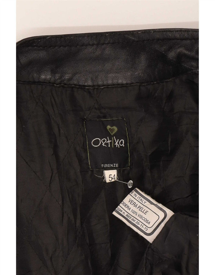 veste de course en cuir vintage pour hommes IT 54 2XL Noir