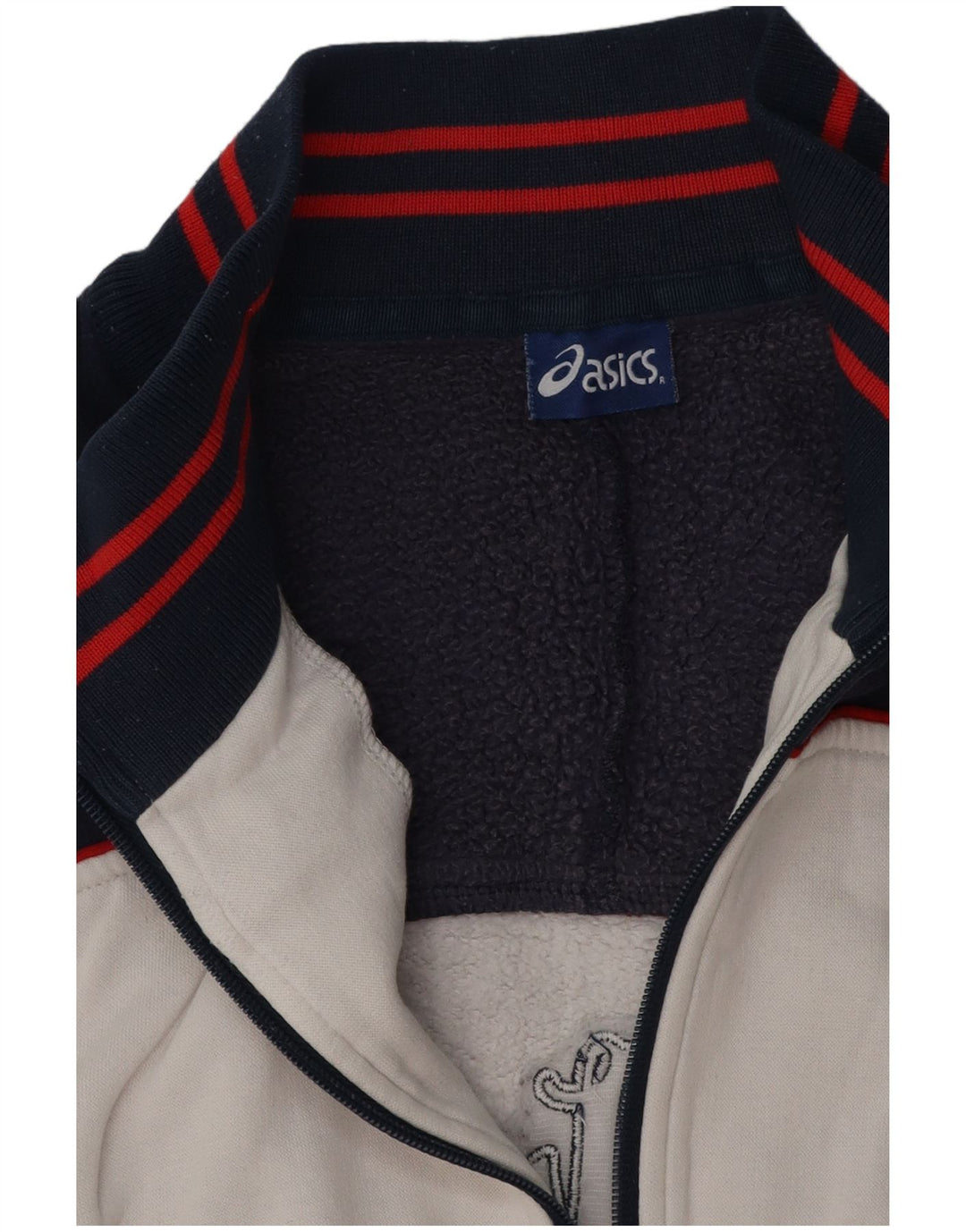 ASICS Veste de survêtement graphique pour hommes, grand, blanc, colour block