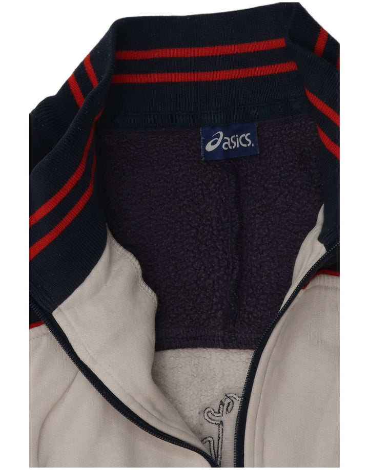 ASICS Veste de survêtement graphique pour hommes, grand, blanc, colour block