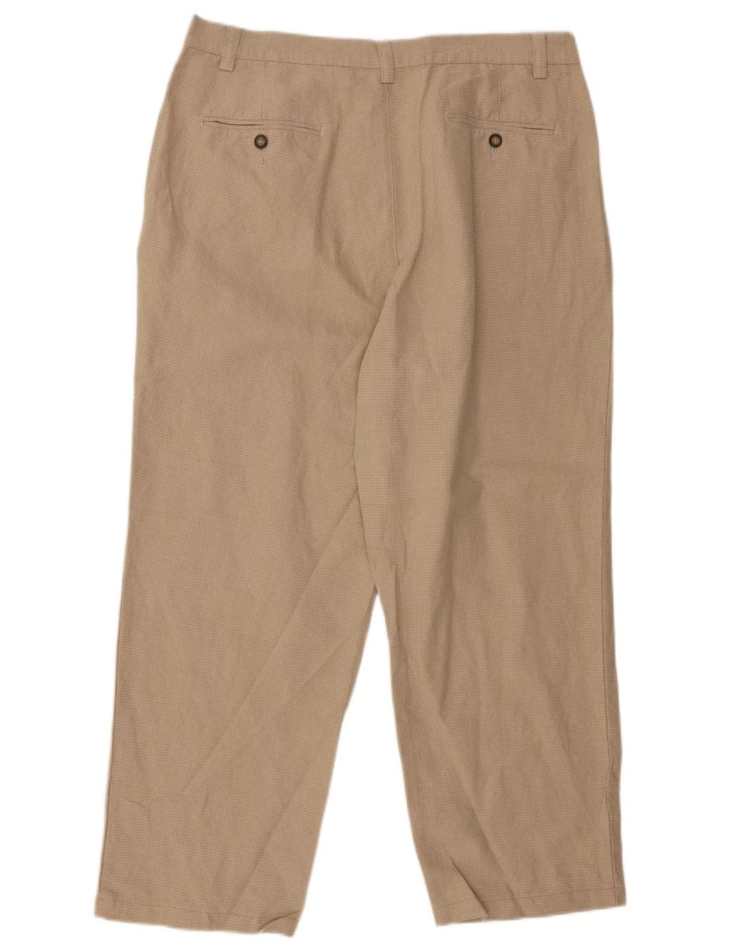 EDDIE BAUER Pantalon Chino Pegged Homme W36 L30 Lin Beige Pied-de-Poule