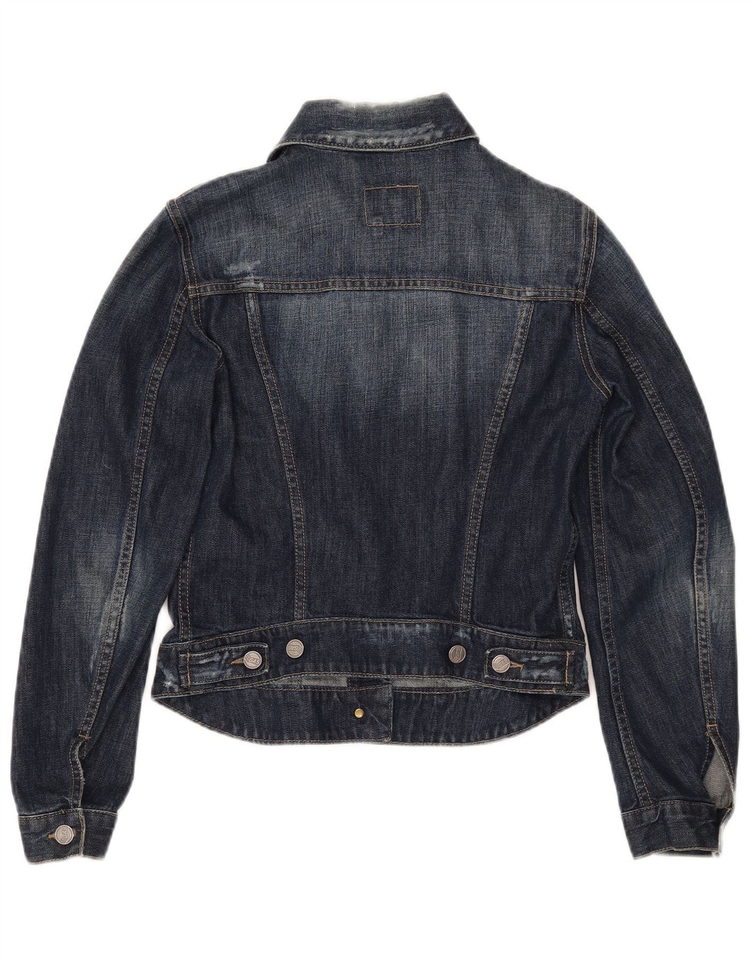 GAS Veste en jean courte pour femme UK 10 Petit coton bleu