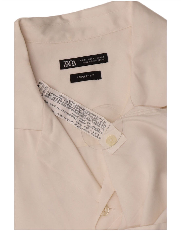 Zara Chemise À Manches Courtes Homme Petit Blanc Viscose