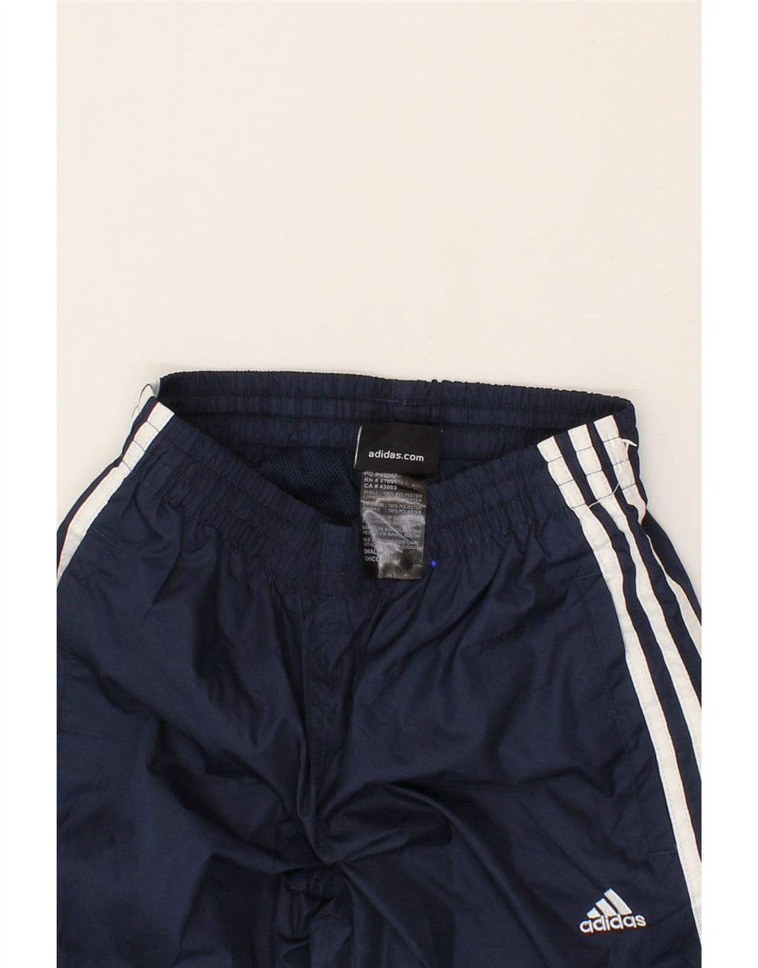 ADIDAS Boys Tracksuit Trousers 7-8 Years Navy Blue Polyester Vintage Adidas and Second-Hand Adidas from Messina Hembry 