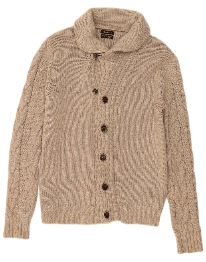 Massimo Dutti Cardigan Homme Pull Large Beige Laine