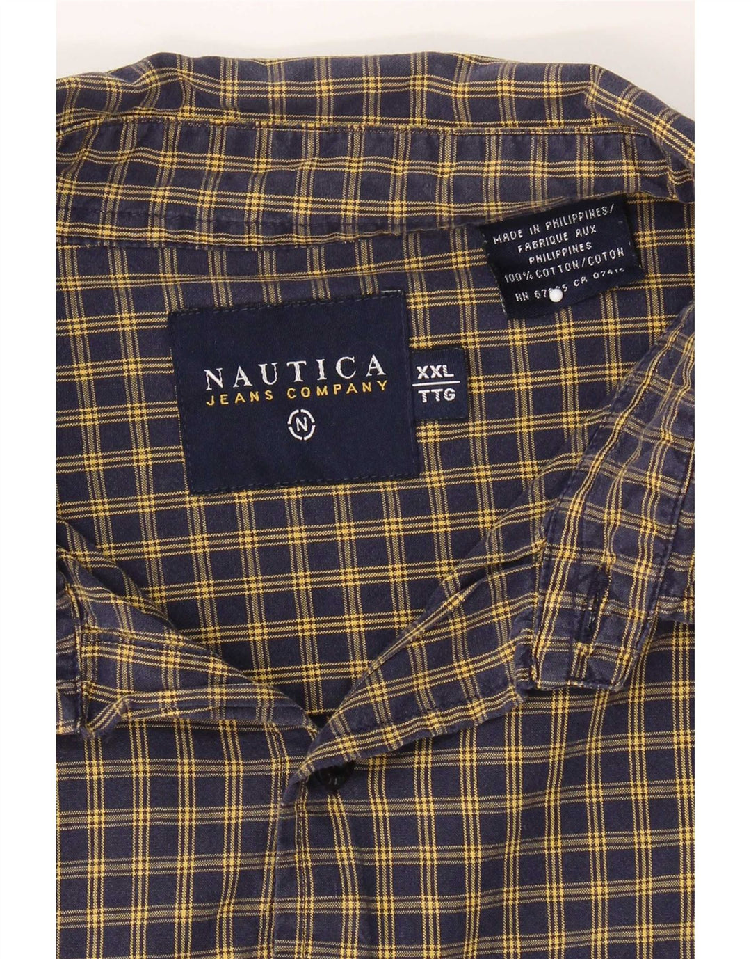 Nautica Chemise Homme 2XL Bleu Marine à Carreaux Coton
