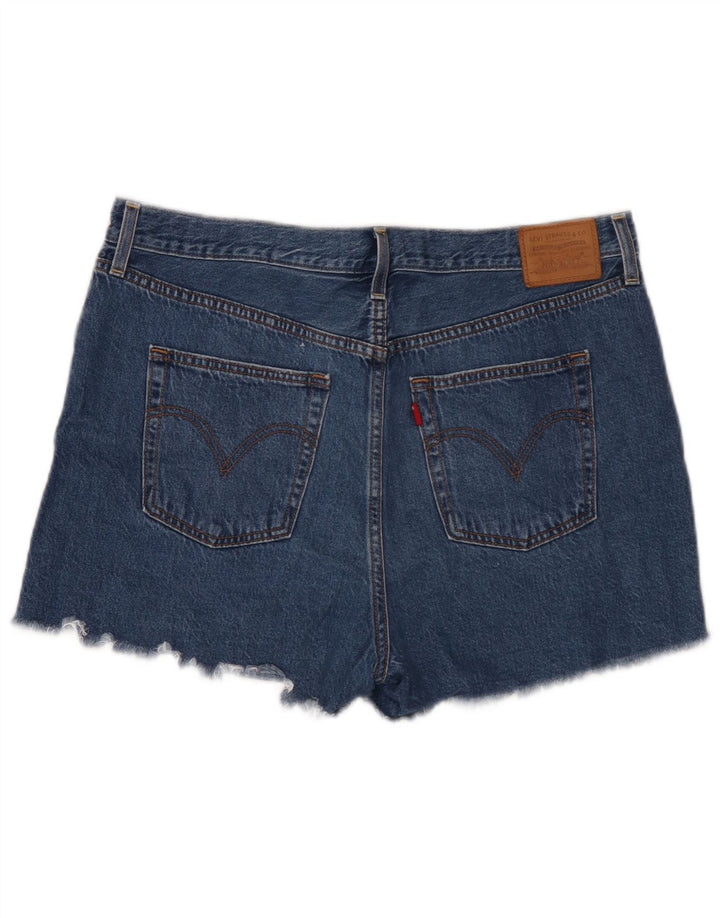 Levi's Short En Jean Ribcage Distressed Femme W34 Grand Bleu