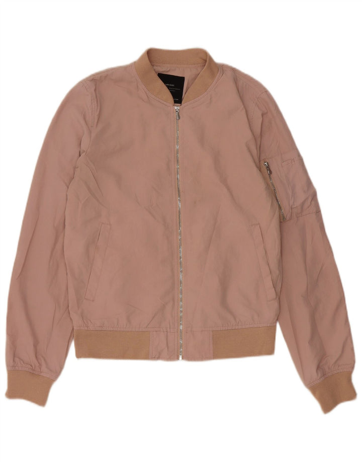 Zara Veste bomber surdimensionnée pour femme UK 6 XS Rose Polyester