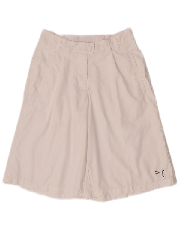 Puma Bermuda coupe ample pour femme UK 10 Small W27 Blanc Polyester