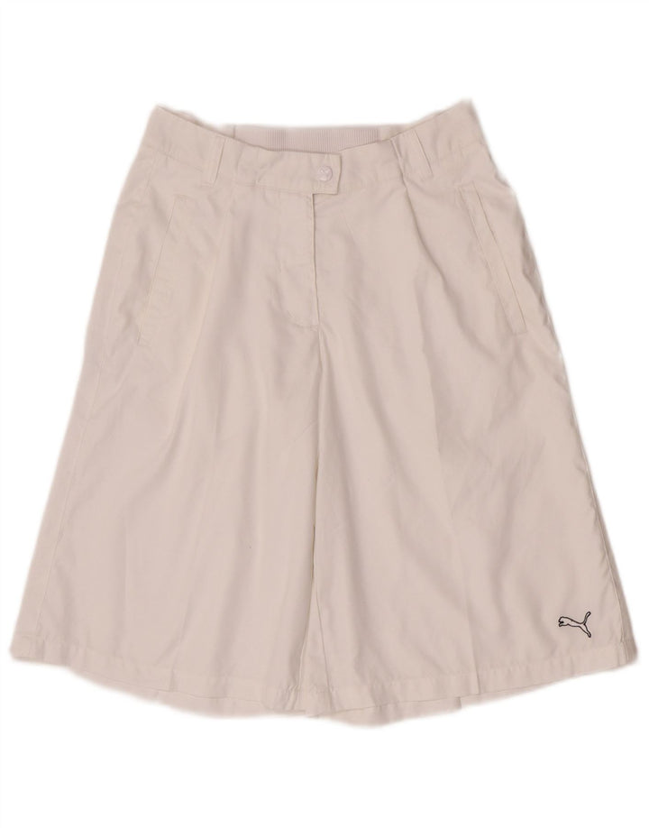 Puma Bermuda coupe ample pour femme UK 10 Small W27 Blanc Polyester