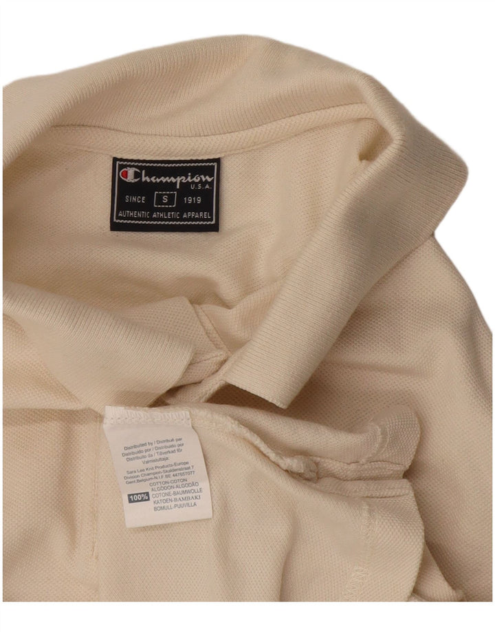 Champion Polo Homme Petit Blanc Cassé Coton