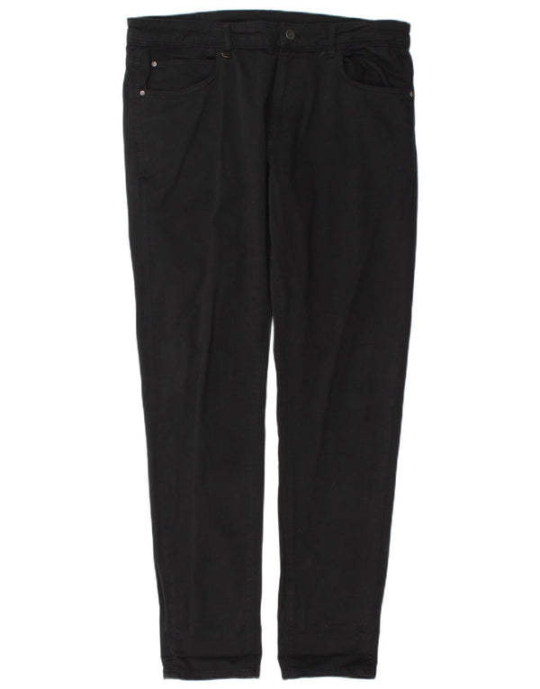 Zara Pantalon décontracté slim pour femme EU 42 Large W32 L31 Coton noir