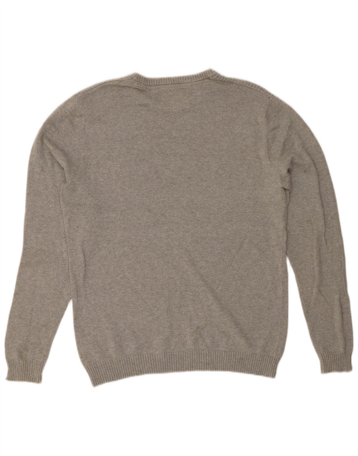 JACK & JONES Pull Col Ras du Cou Homme Gris Moyen Coton