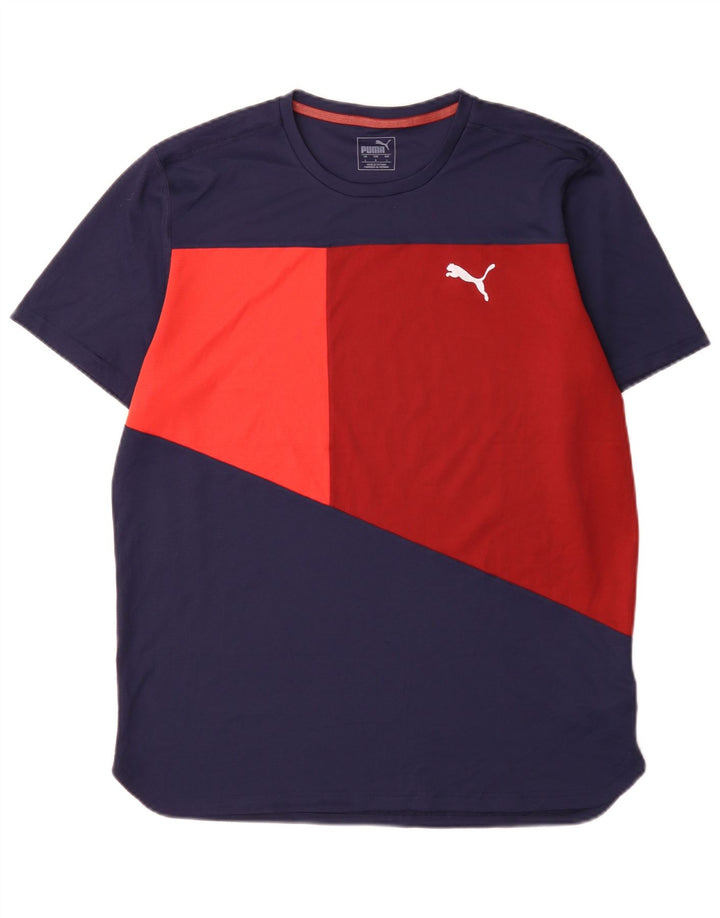 Puma T-Shirt Homme Haut Large Bleu Marine Colorblock Polyester