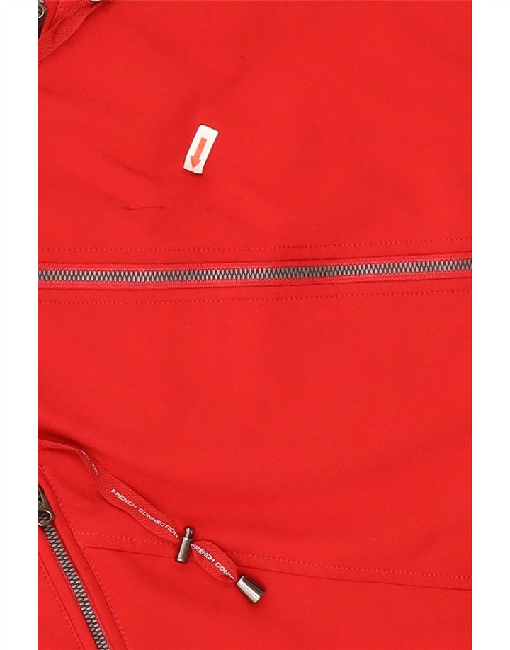 French Connection Veste de pluie à capuche coupe régulière pour femme UK 14 Large Rouge