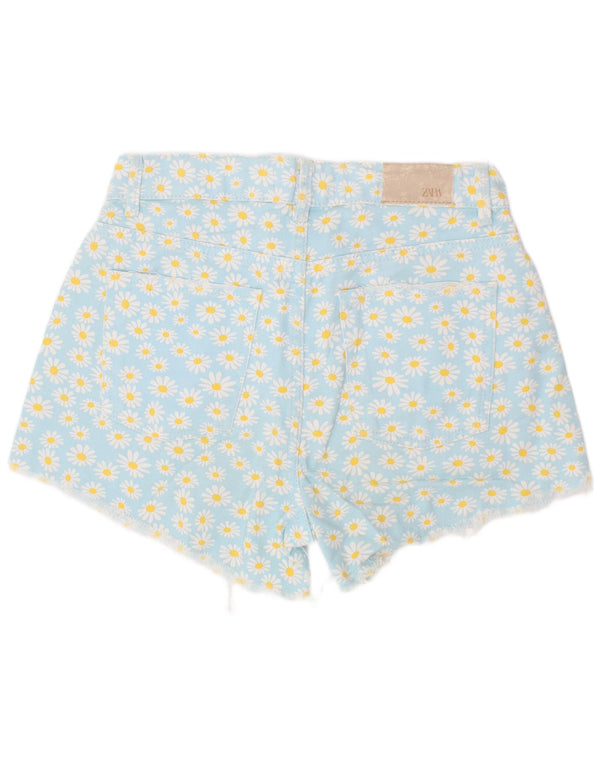 Short en jean fille Zara 13-14 ans W28 Bleu Floral