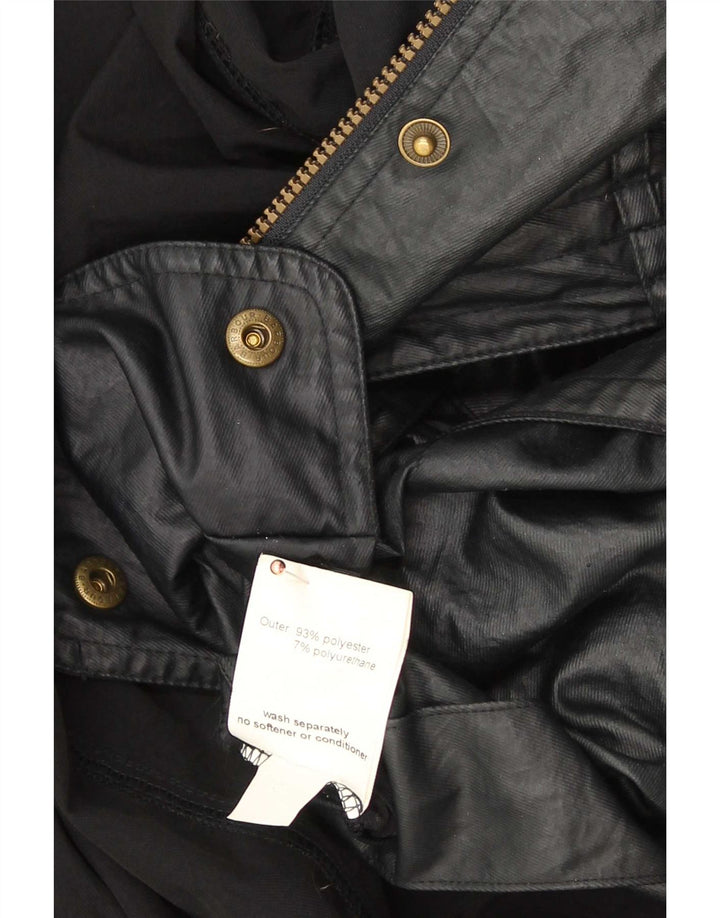 Barbour Veste militaire en simili cuir pour femme UK 14 Large Noir Polyester