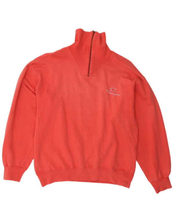 CHAMPION Sweat-shirt à col zippé pour femme UK 14 Rouge moyen Coton