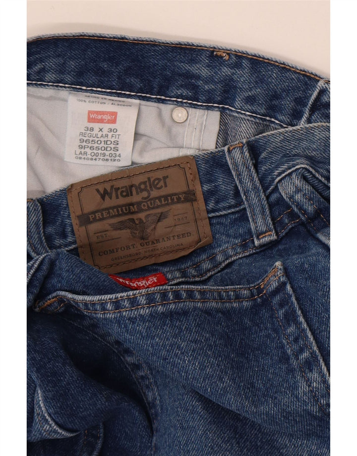 Wrangler Jean droit coupe droite W38 L30 pour homme en coton bleu