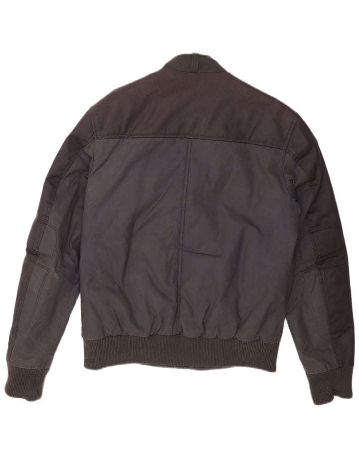 Energie Mens Bomber Jacket UK 38 Medium Navy Blue Colourblock Coton