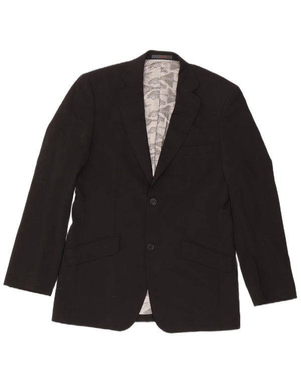 Ted Baker Veste Blazer 2 Boutons Homme UK 38 Laine Noir Moyen