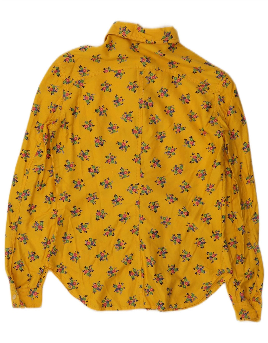 chemise femme vintage UK 8 Petit Floral Jaune