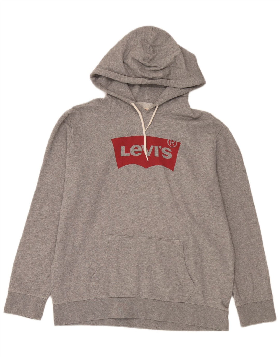 Levi's Pull à Capuche Graphique Homme Gris Coton Large