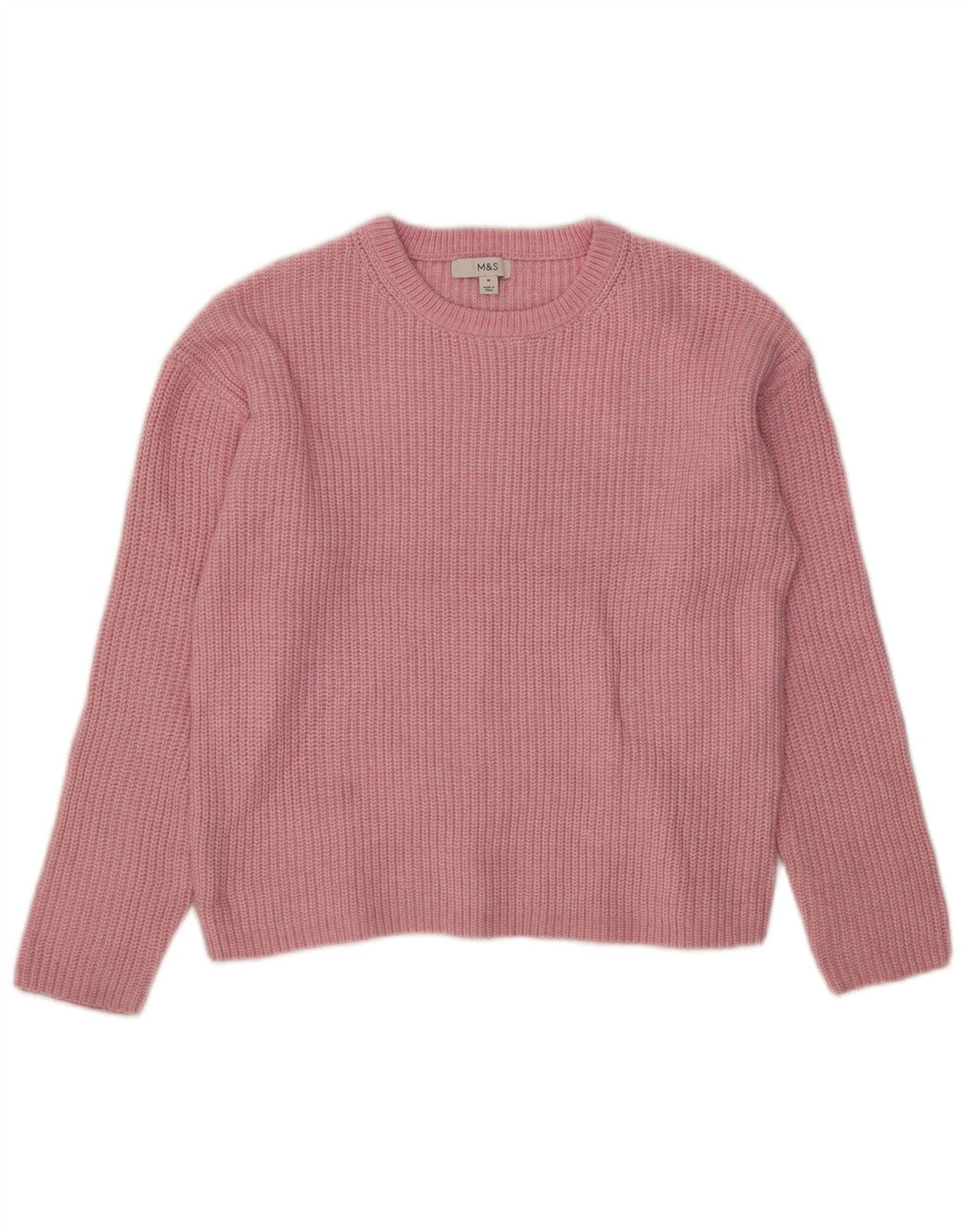 Marks & Spencer Pull col bateau pour femme UK 14 Rose moyen Polyester