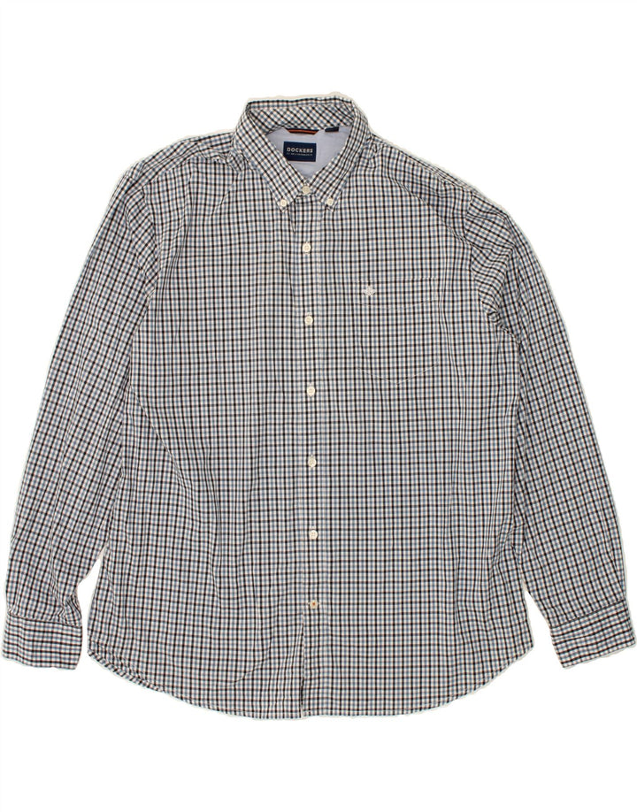 DOCKERS Mens Shirt XL Blue Check Cotton Vintage Dockers and Second-Hand Dockers from Messina Hembry 