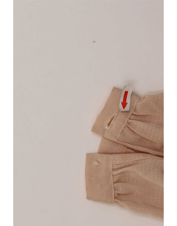 Chemisier chemise femme vintage UK 14 Beige moyen tacheté