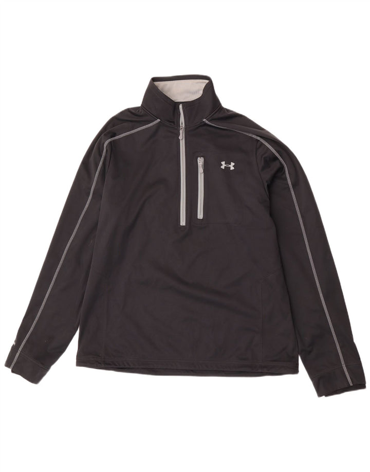 Under Armour Haut de survêtement à col zippé pour homme Large Noir Polyester