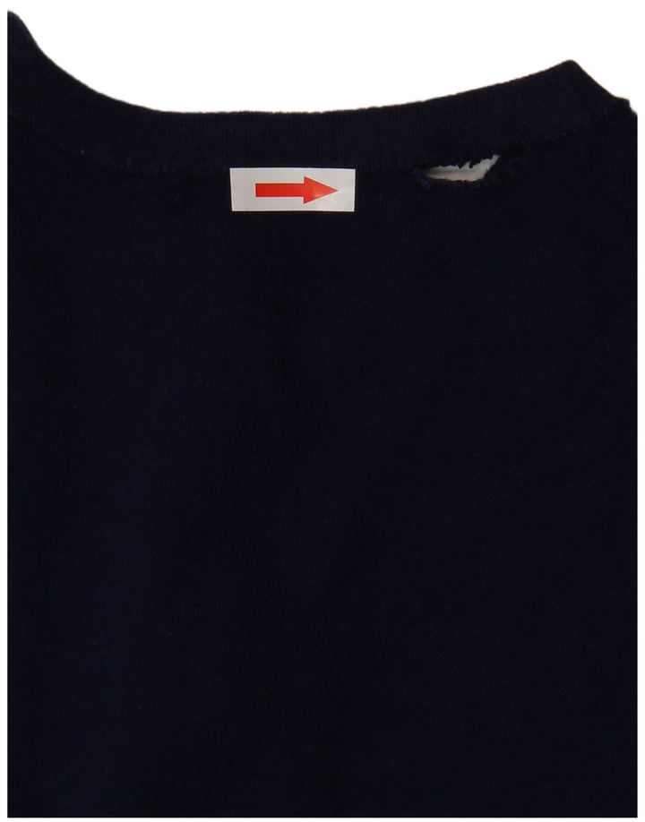 ZARA Cardigan Femme Pull UK 12 Bleu Marine Moyen