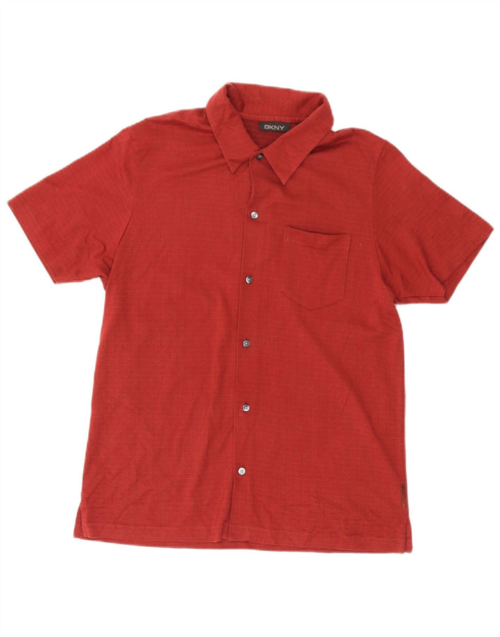 Dkny Chemise à Manches Courtes Homme Rouge Moyen Coton Géométrique