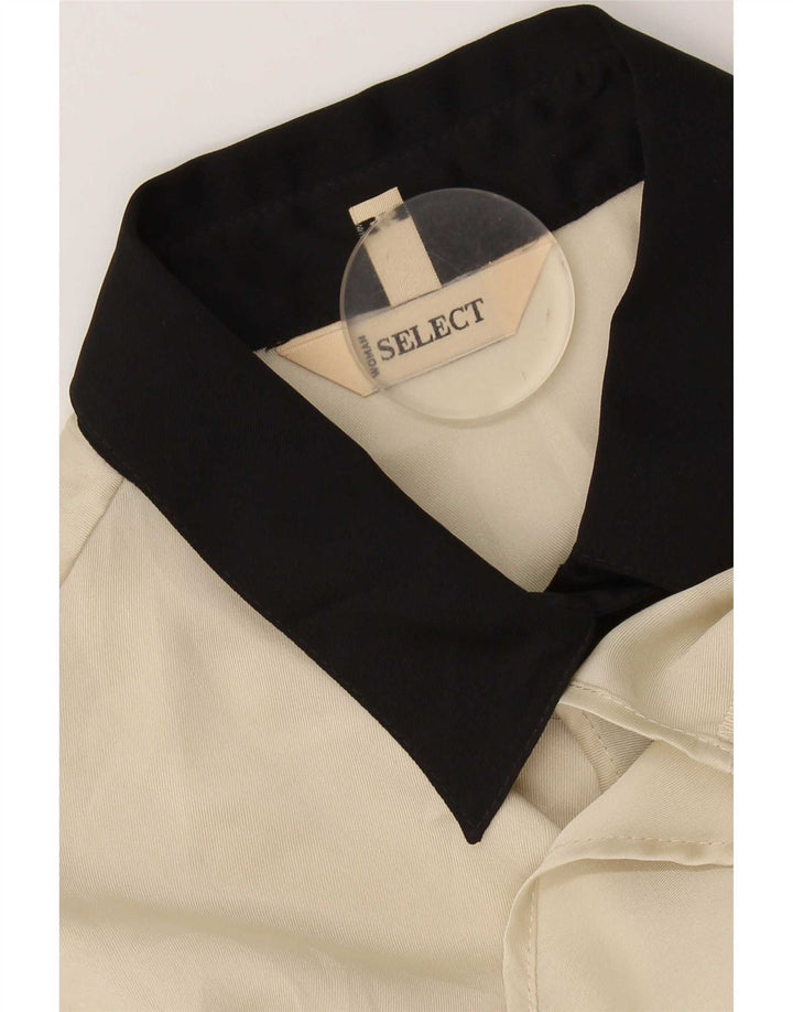 Chemise femme vintage IT 46 Grand Beige Colourblock Polyester