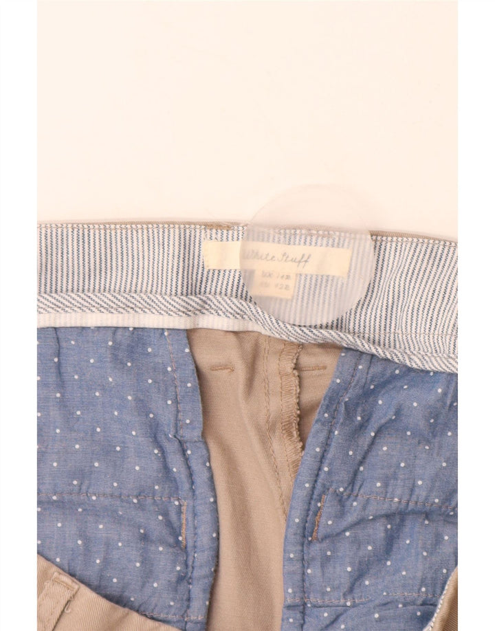 WHITE STUFF Pantalon Chino Slim Femme UK 14 Large W32 L30 Coton Beige
