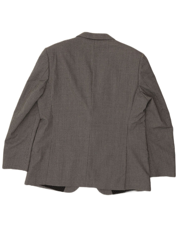 Marks & Spencer Veste blazer à 2 boutons pour homme UK 46 3XL Gris pied-de-poule en laine