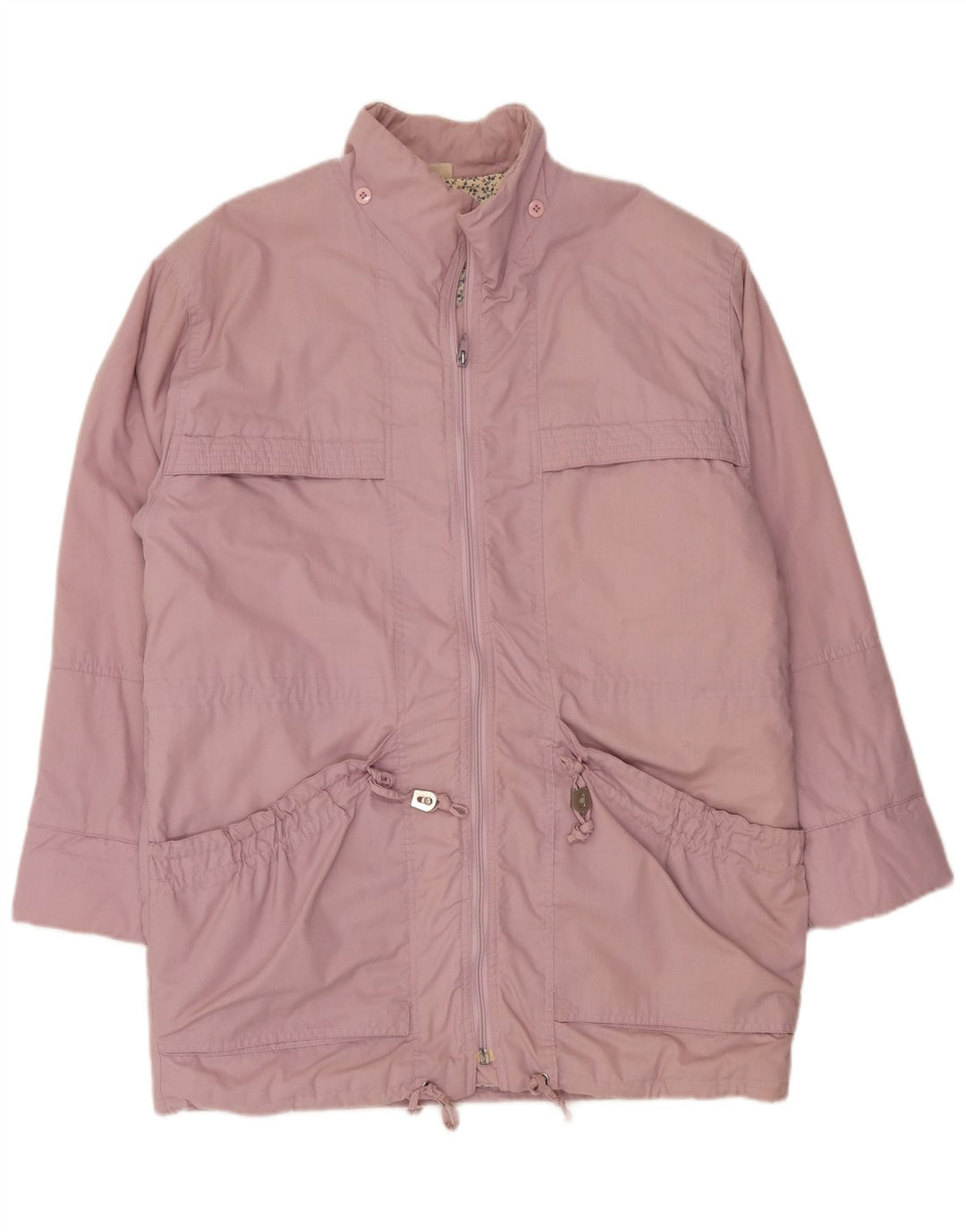 vintage Femme Coupe-vent surdimensionné Manteau IT 36/38 XS Rose Polyester