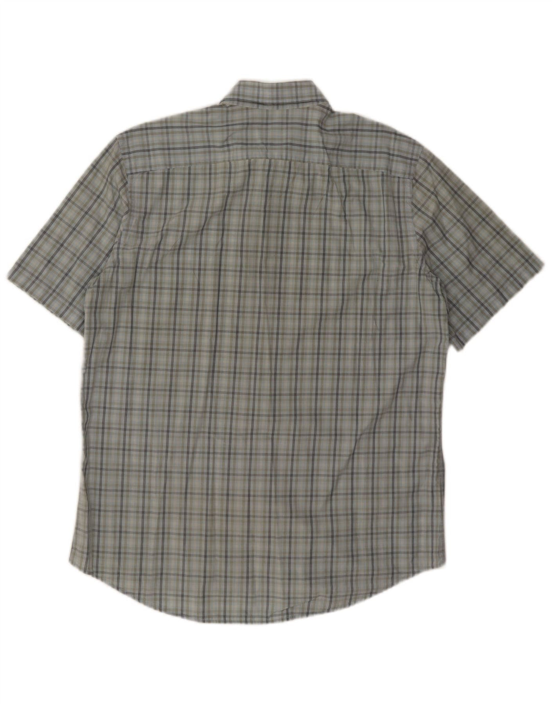 Lacoste Chemise à manches courtes pour hommes Taille 43 Grand coton à carreaux bleus