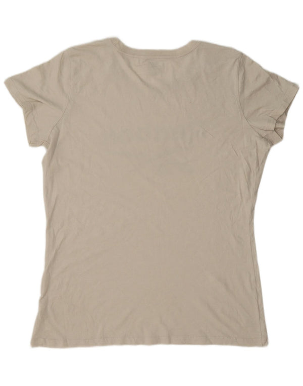 Reebok T-Shirt Graphique Femme UK 18 XL Beige Coton