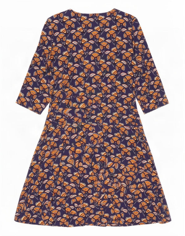 Joe Browns Womens 3/4 Sleeve A-Line Dress UK 16 Large Navy Blue Floral