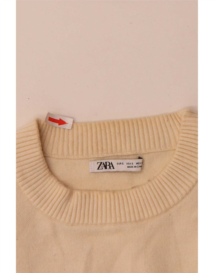 Zara Homme Pull Col Ras Du Cou Petit Beige Viscose