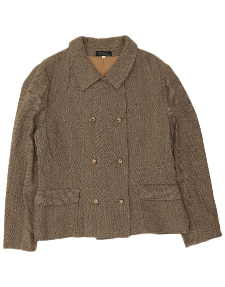 Veste Blazer Double Boutonnage Femme Vintage IT 48 XL Laine Grise