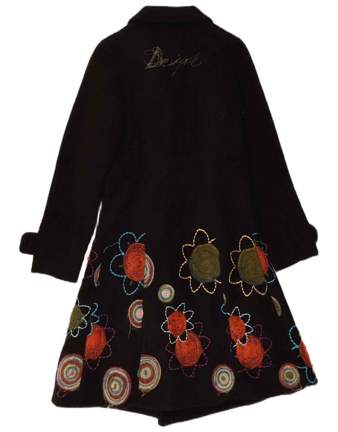 Desigual Manteau graphique pour femme EU 38 Medium Noir Floral