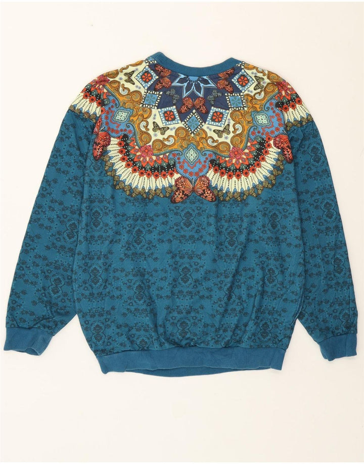 Adidas Sweat-shirt à motif abstrait pour femme UK 10 Petit Bleu Bohème