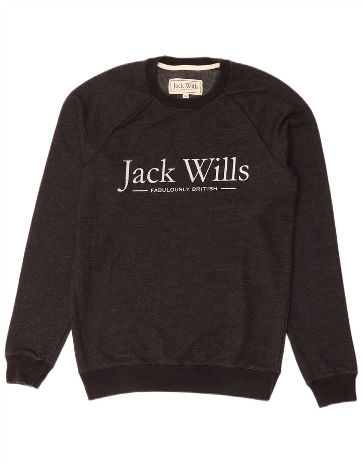 JACK WILLS Sweat-Shirt Graphique Homme XS Noir
