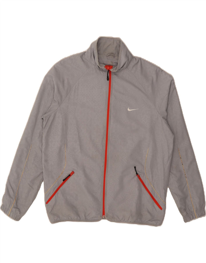 NIKE Mens Graphic Tracksuit Top Jacket Large Grey Polyester Vintage Nike and Second-Hand Nike from Messina Hembry 